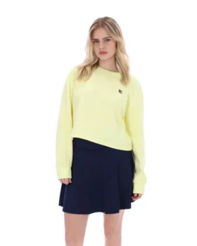 Sudadera Sestri de cuello redondo ancho en amarillo cera