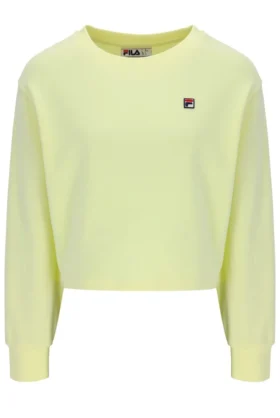 Sudadera Sestri de cuello redondo ancho en amarillo cera