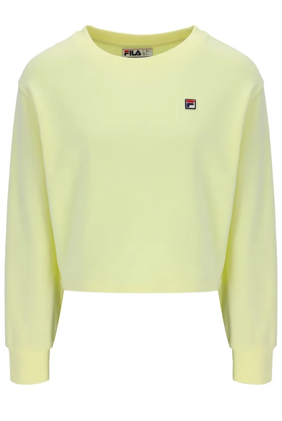 Sudadera Sestri de cuello redondo ancho en amarillo cera