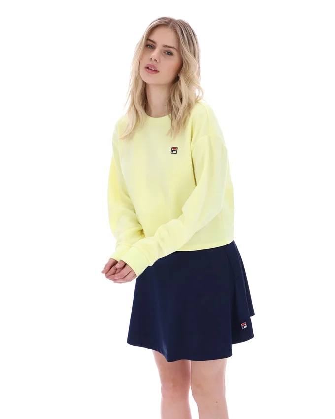 Sudadera Sestri de cuello redondo ancho en amarillo cera