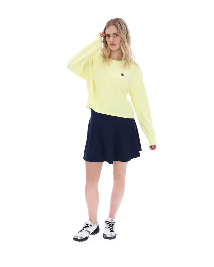 Sudadera Sestri de cuello redondo ancho en amarillo cera