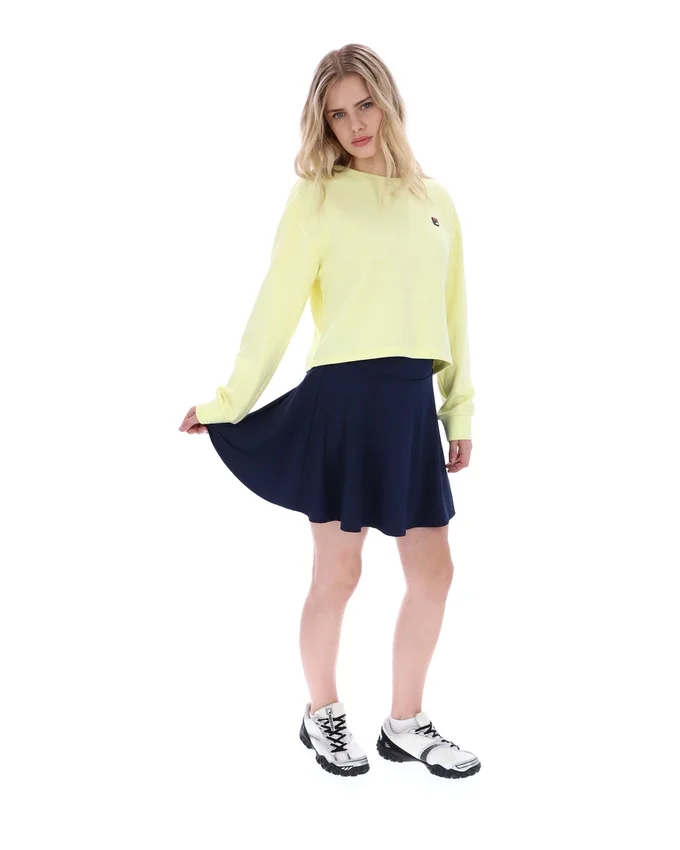 Sudadera Sestri de cuello redondo ancho en amarillo cera