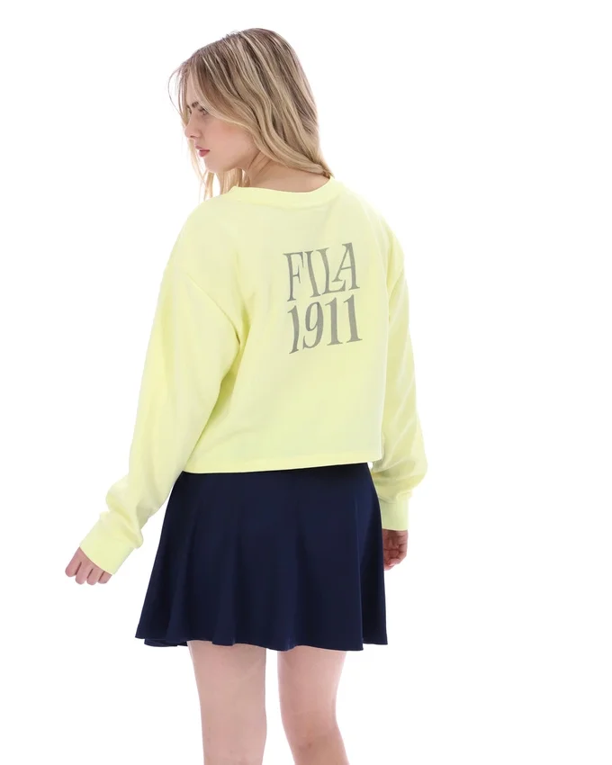 Sudadera Sestri de cuello redondo ancho en amarillo cera