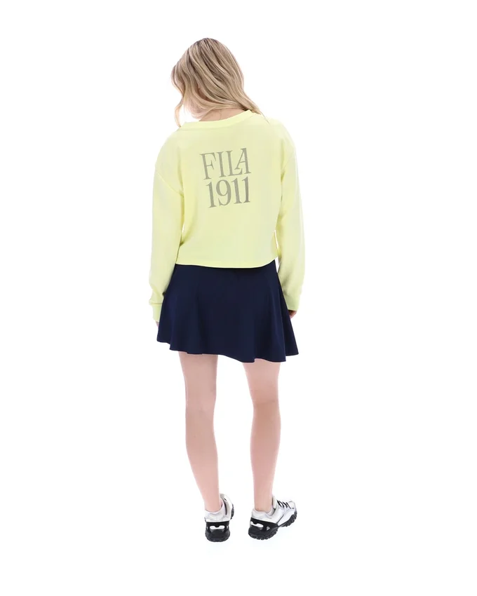 Sudadera Sestri de cuello redondo ancho en amarillo cera