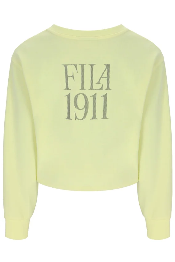 Sudadera Sestri de cuello redondo ancho en amarillo cera