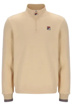 Suéter clásico Ramy F-Box beige con cremallera de 1/4