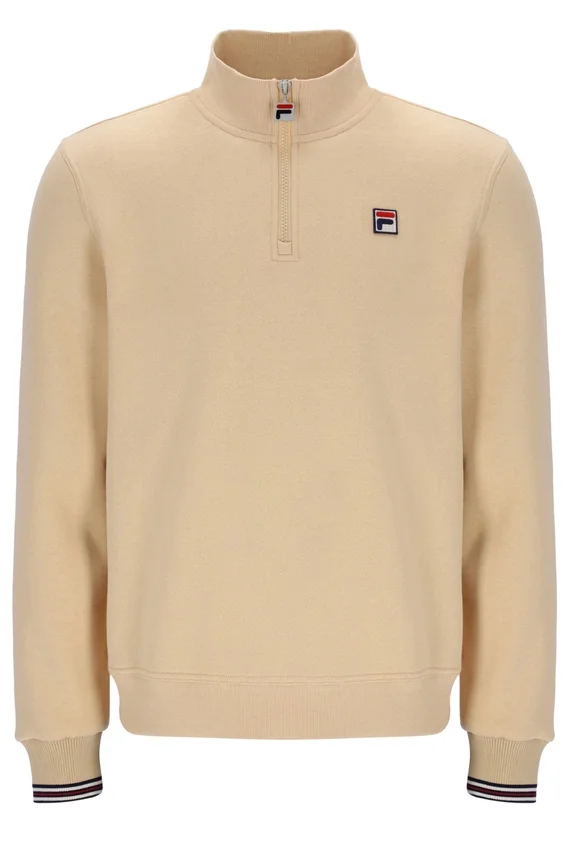 Suéter clásico Ramy F-Box beige con cremallera de 1/4