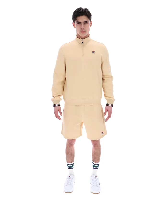 Suéter clásico Ramy F-Box beige con cremallera de 1/4