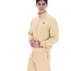 Suéter clásico Ramy F-Box beige con cremallera de 1/4