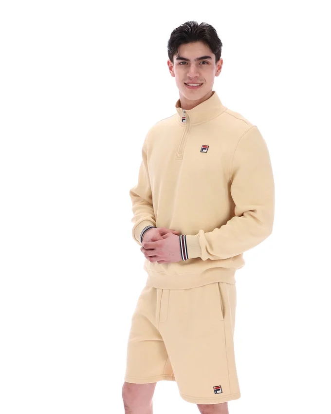 Suéter clásico Ramy F-Box beige con cremallera de 1/4