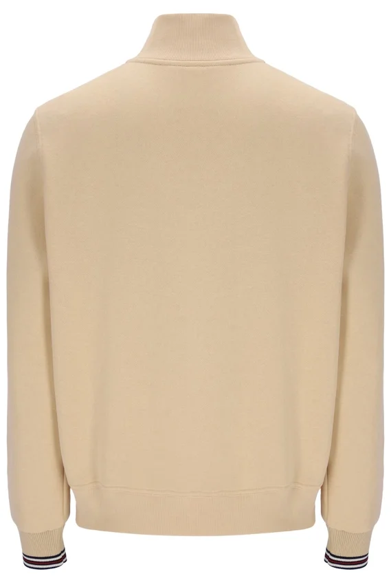 Suéter clásico Ramy F-Box beige con cremallera de 1/4