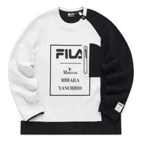 Suéter con estampado de letras Fila x Mihara Yasuhiro «Blanco Negro»