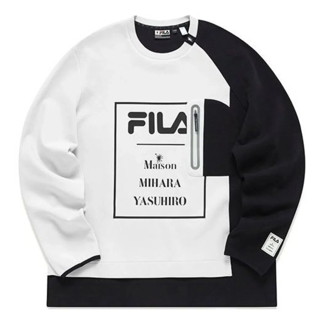Suéter con estampado de letras Fila x Mihara Yasuhiro «Blanco Negro»