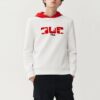 Suéter de cuello alto de punto deportivo casual para hombre, blanco
