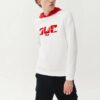 Suéter de cuello alto de punto deportivo casual para hombre, blanco