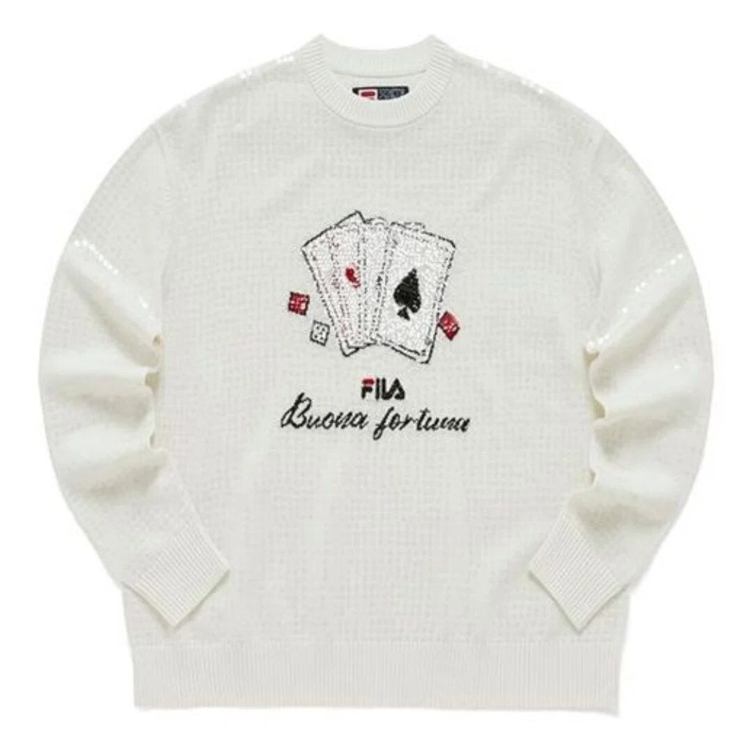 Suéter deportivo con diseño gráfico «Blanco Negro»