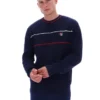 Suéter Fila Kallum de cuello redondo con textura tipo waffle en azul marino