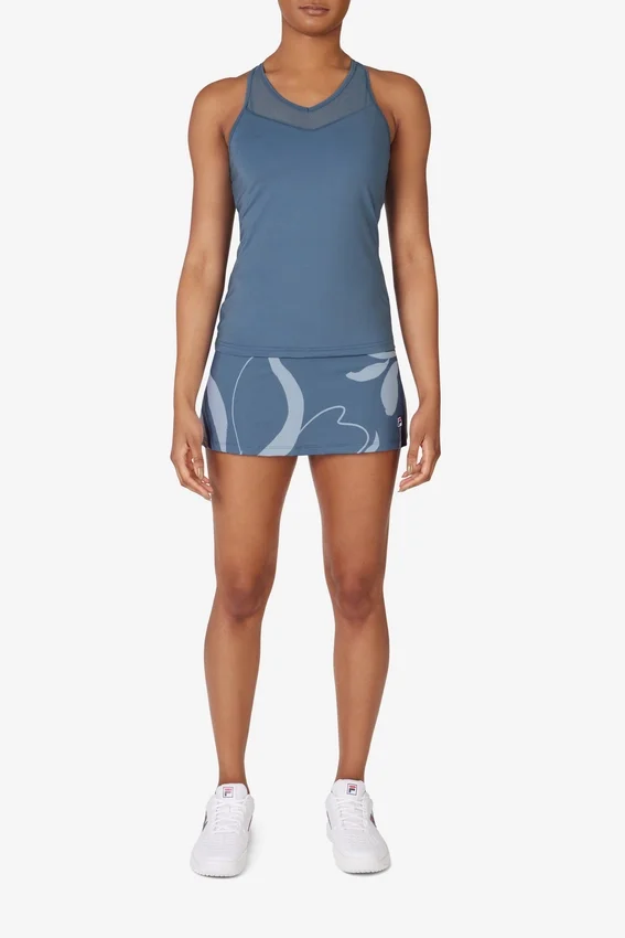 Top azul de tenis Essential con espalda en forma de U