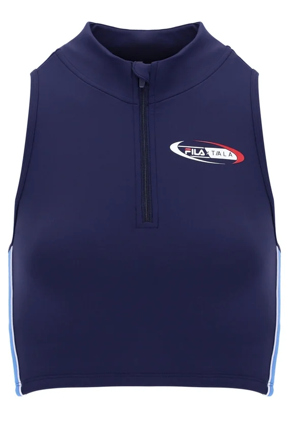 Top corto con cremallera Fila x TALA SKINLUXE en azul marino