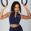 Top corto con cremallera Fila x TALA SKINLUXE en azul marino