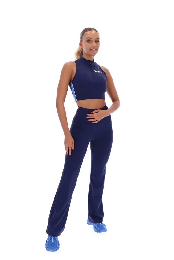 Top corto con cremallera Fila x TALA SKINLUXE en azul marino