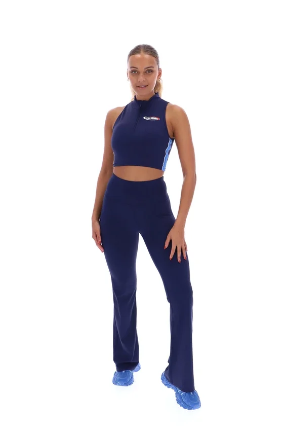 Top corto con cremallera Fila x TALA SKINLUXE en azul marino