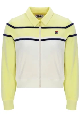 Top corto con cremallera Giovana en amarillo cera