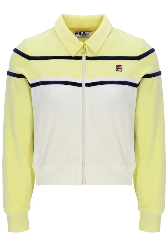 Top corto con cremallera Giovana en amarillo cera
