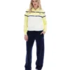 Top corto con cremallera Giovana en amarillo cera