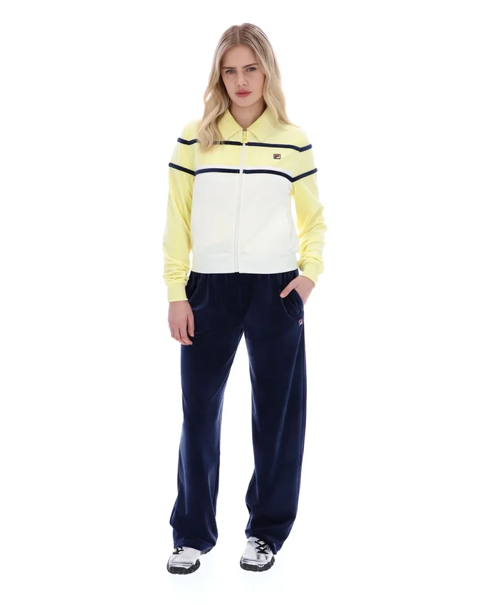 Top corto con cremallera Giovana en amarillo cera