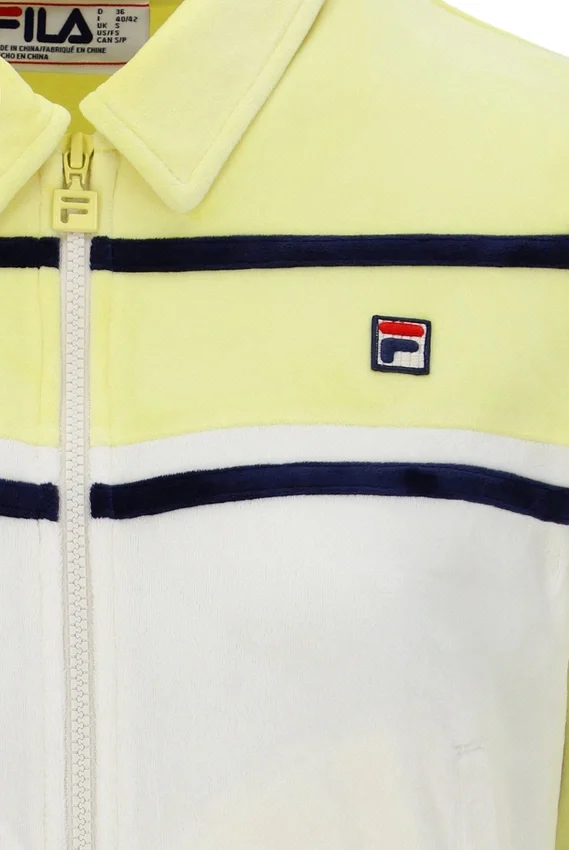 Top corto con cremallera Giovana en amarillo cera