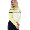 Top corto con cremallera Giovana en amarillo cera