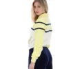Top corto con cremallera Giovana en amarillo cera