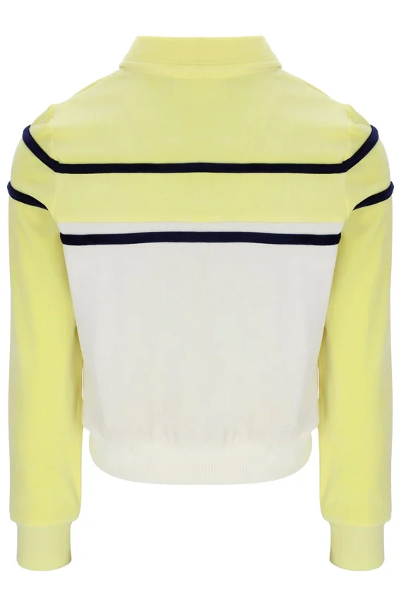 Top corto con cremallera Giovana en amarillo cera