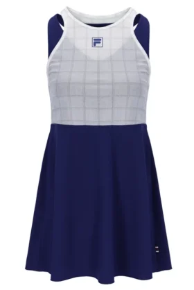 Vestido de jersey de malla para mujer en azul marino con pantalones cortos incorporados