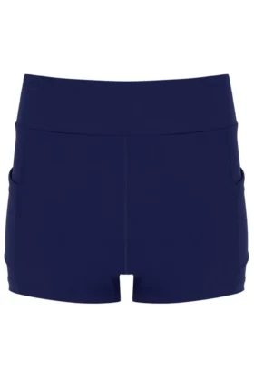 Vestido de jersey de malla para mujer en azul marino con pantalones cortos incorporados