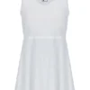 Vestido de jersey de malla para mujer en color blanco roto con pantalones cortos interiores