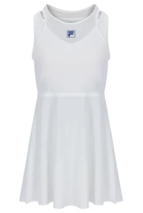 Vestido de jersey de malla para mujer en color blanco roto con pantalones cortos interiores