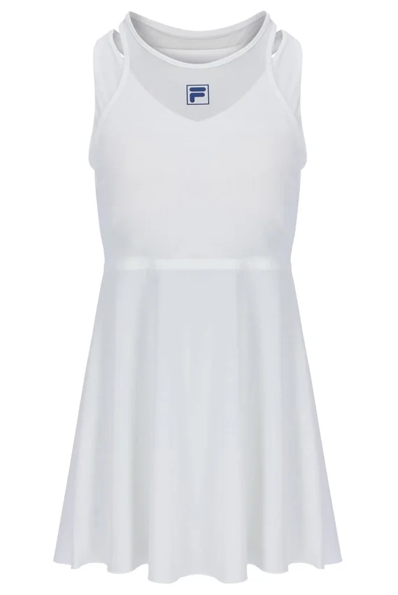 Vestido de jersey de malla para mujer en color blanco roto con pantalones cortos interiores
