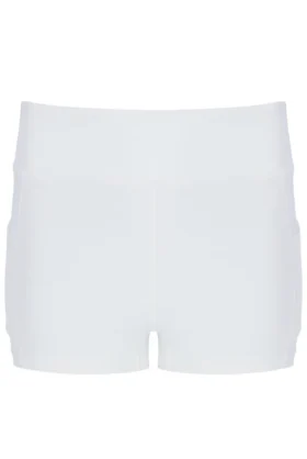 Vestido de jersey de malla para mujer en color blanco roto con pantalones cortos interiores