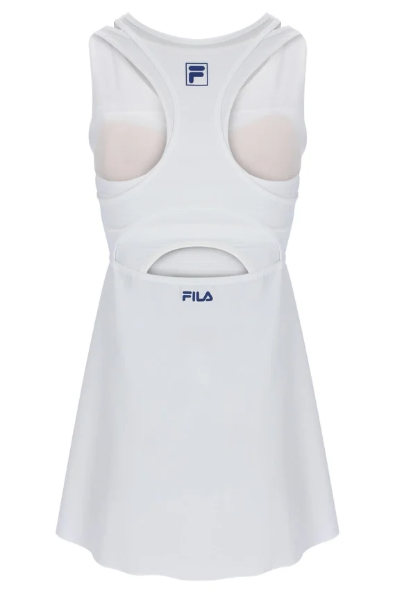 Vestido de jersey de malla para mujer en color blanco roto con pantalones cortos interiores