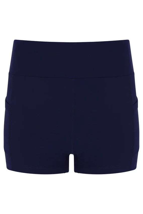 Vestido de jersey para mujer en azul marino oscuro con pantalones cortos incorporados