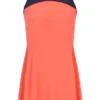 Vestido de jersey para mujer en naranja neón con pantalones cortos incorporados