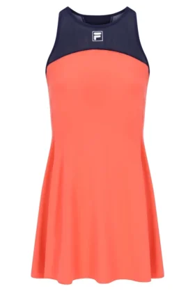 Vestido de jersey para mujer en naranja neón con pantalones cortos incorporados