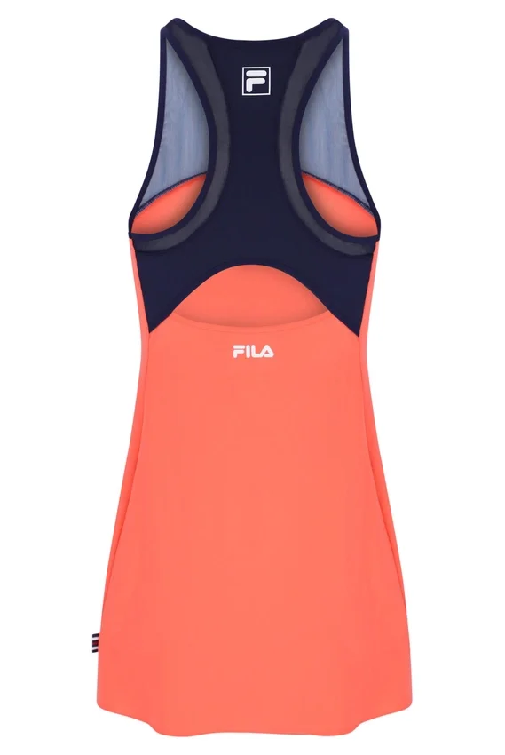Vestido de jersey para mujer en naranja neón con pantalones cortos incorporados