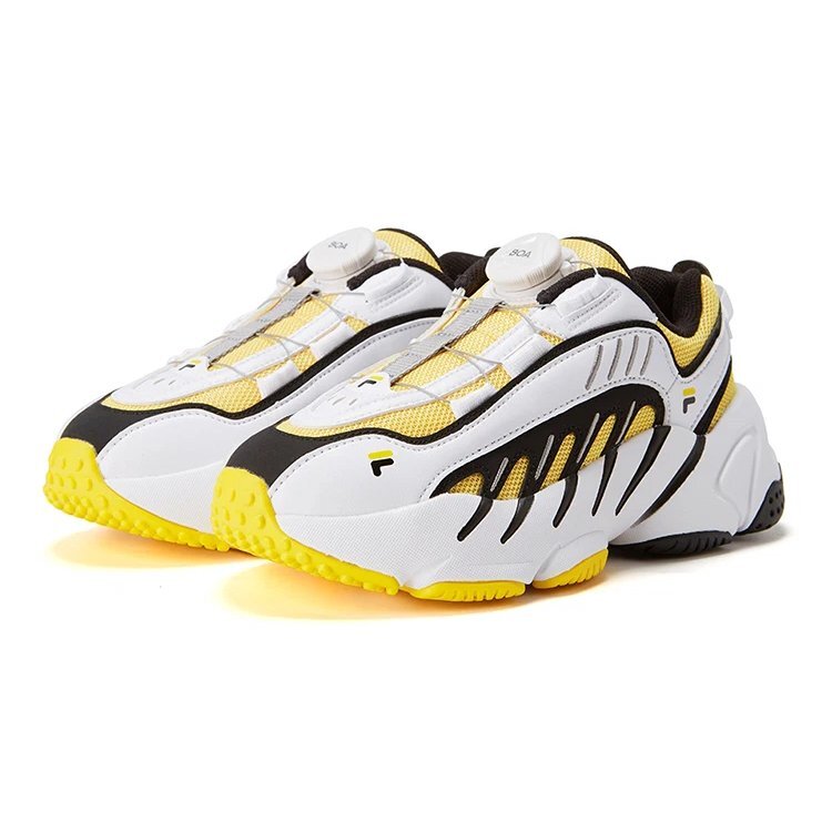Zapatillas bajas de estilo vintage «Blanco, amarillo y negro»
