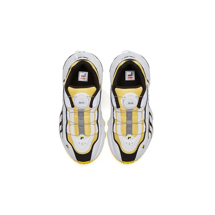 Zapatillas bajas de estilo vintage «Blanco, amarillo y negro»