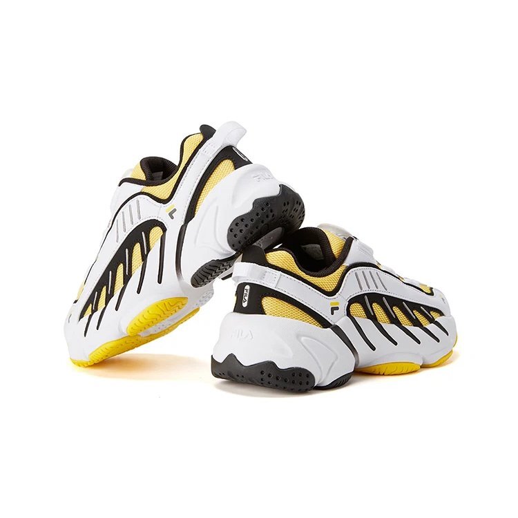 Zapatillas bajas de estilo vintage «Blanco, amarillo y negro»