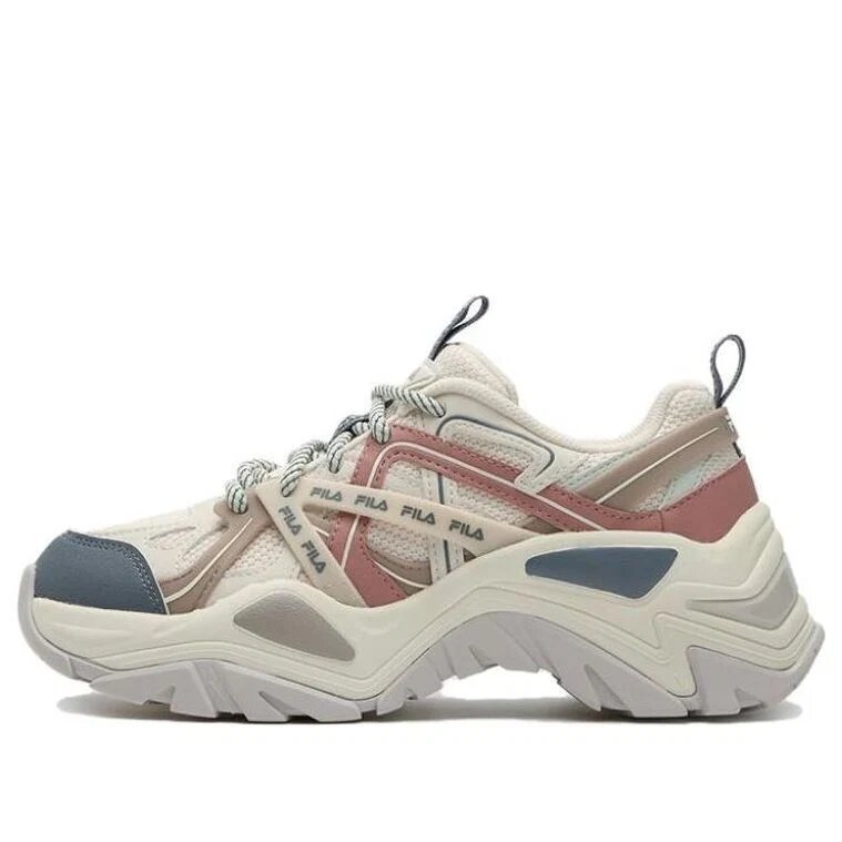 Zapatillas bajas modernas Sofia 1S Fishbone «Blanco, rosa, azul»