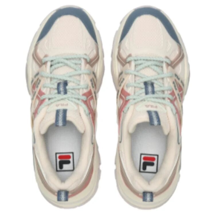 Zapatillas bajas modernas Sofia 1S Fishbone «Blanco, rosa, azul»